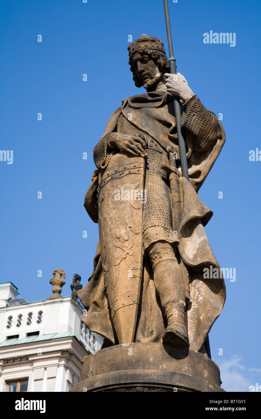 Prague st. wenceslas statue by castle Stock Photo Alamy