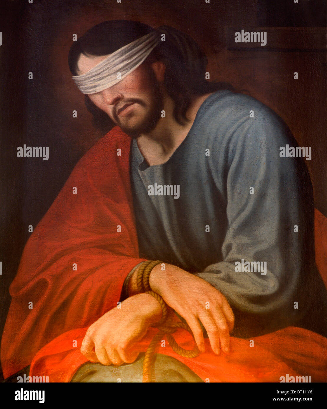 Jesus Christ by torture - Prague - paint from Jesuits church Stock Photo