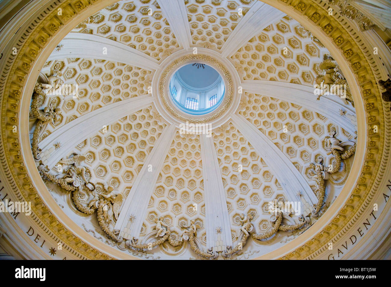 Interior dome of Church 'Collegiata di Santa Maria Assunta in Cielo' Ariccia Italy Stock Photo