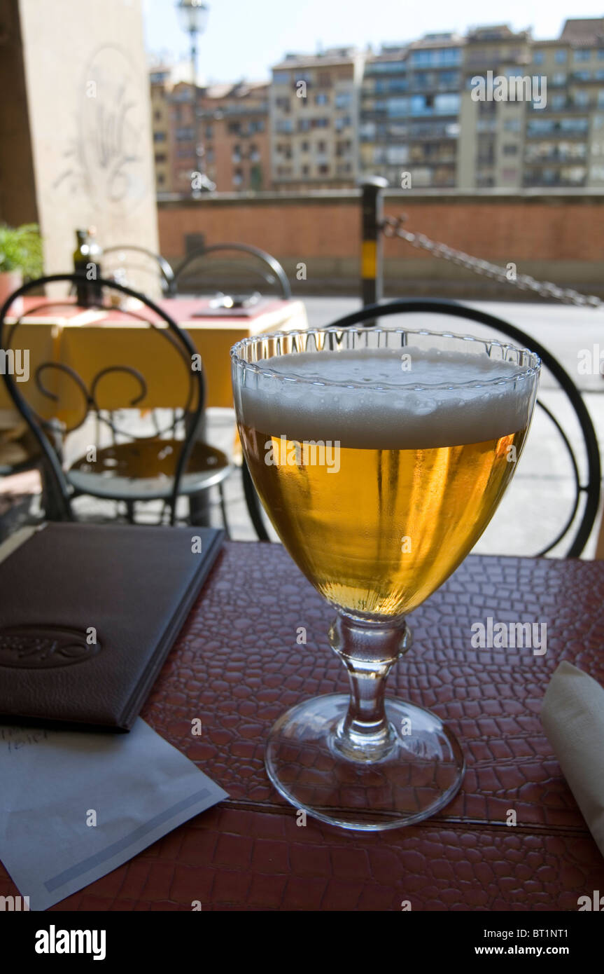glass of cool cold beer beers refreshing table restaurant restaurants