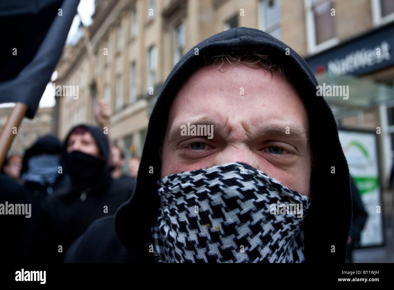 UAF supporters in Newcastle City Centre. Demonstrating against the English Defence League (EDL). Stock Photo