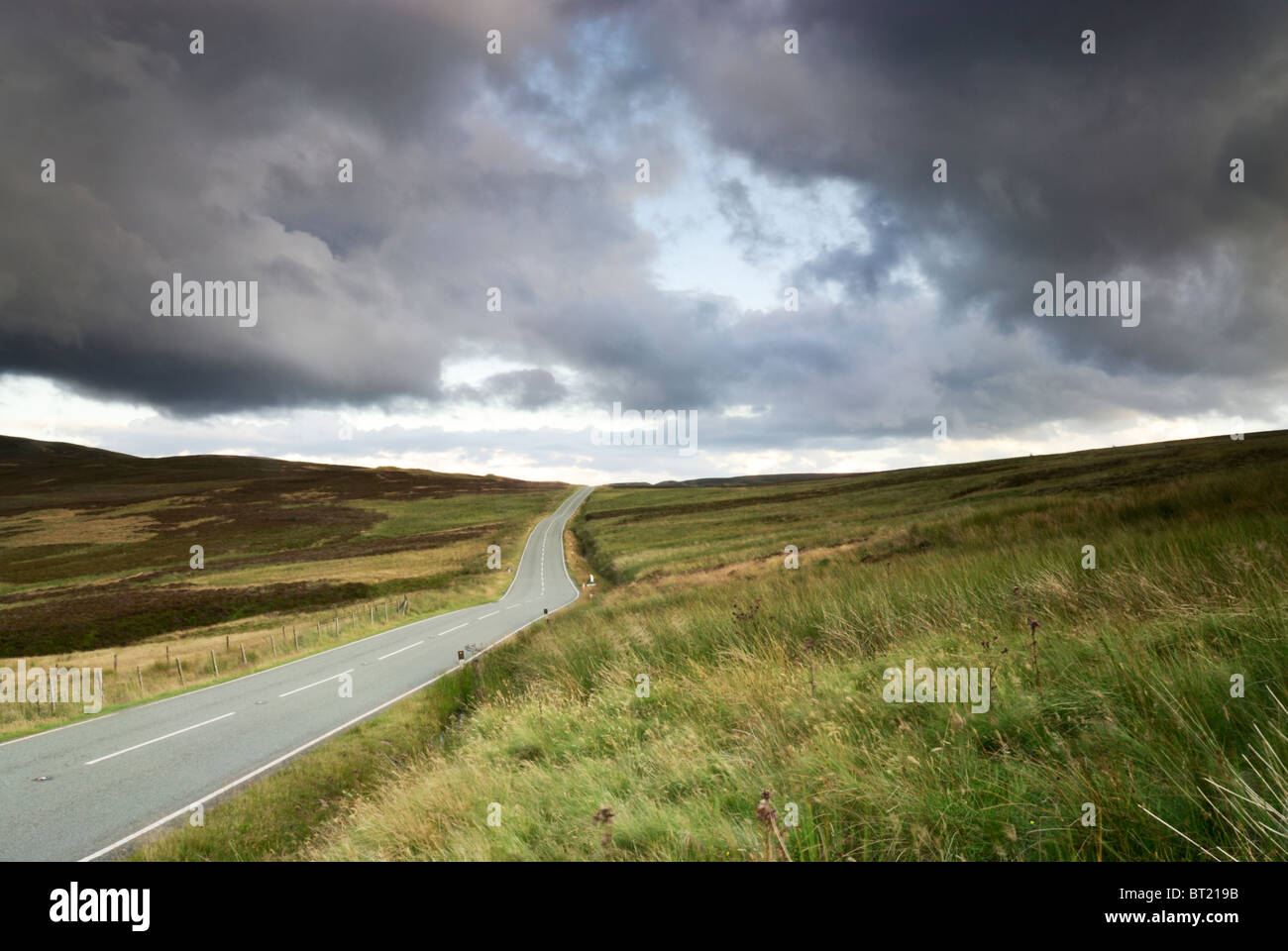 Mountain road towards Bala, Wales Stock Photo