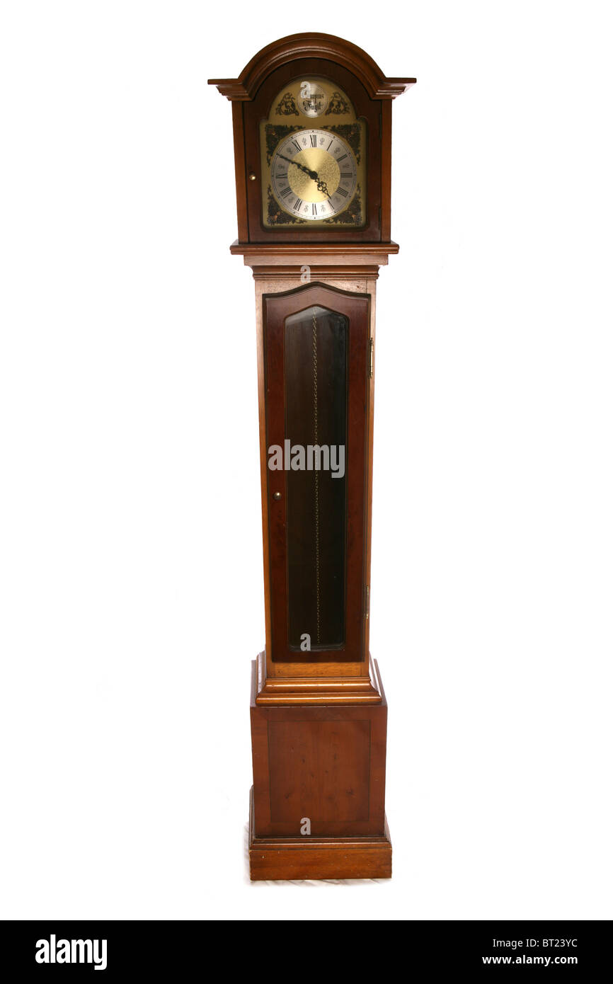 grandmother clock isolated studio cutout Stock Photo