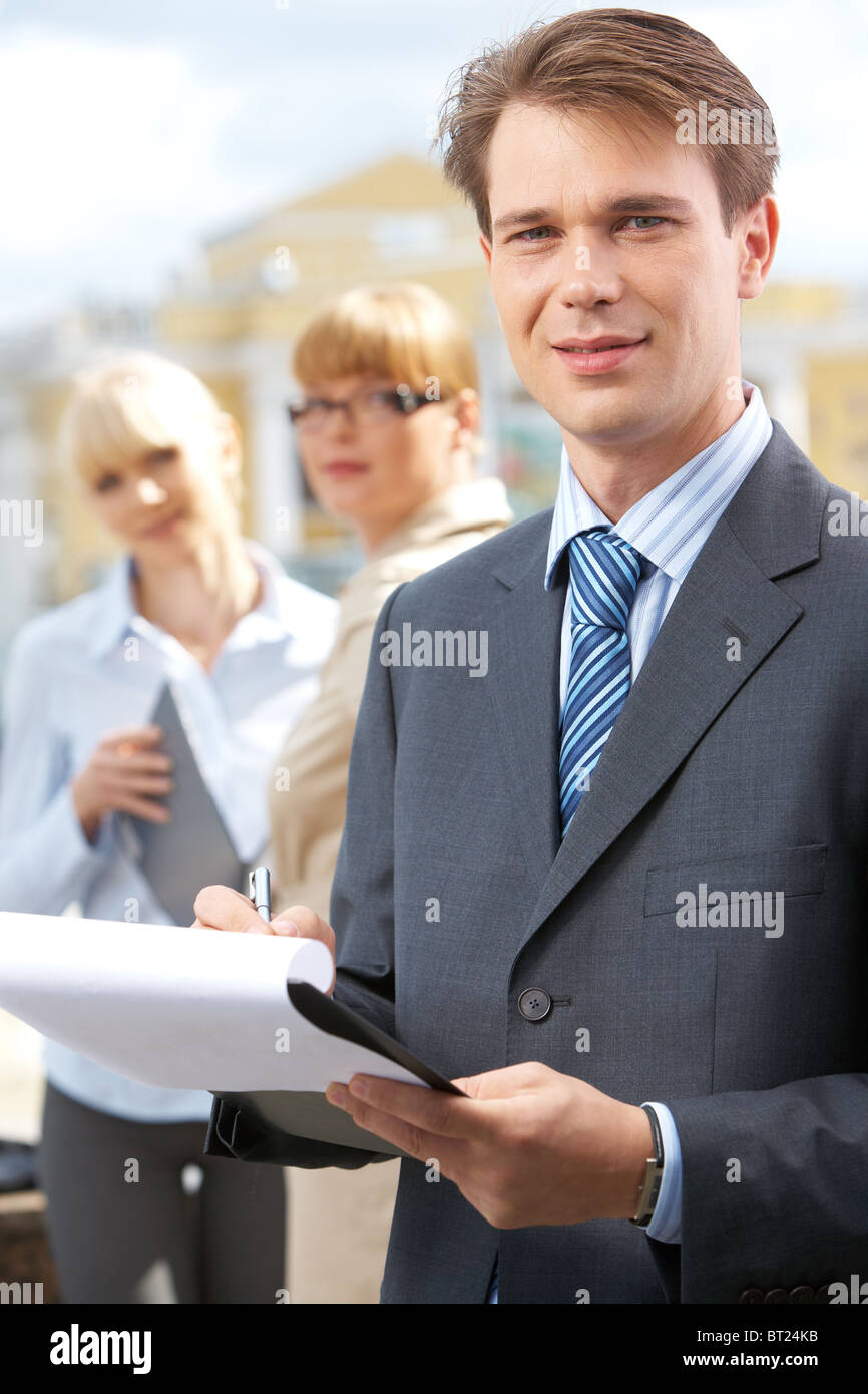 Woman leader standing outside hi-res stock photography and images - Alamy