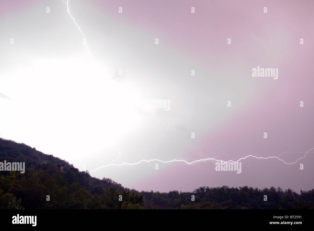 storm during a summer night in Asolo, Treviso, Italy Stock Photo