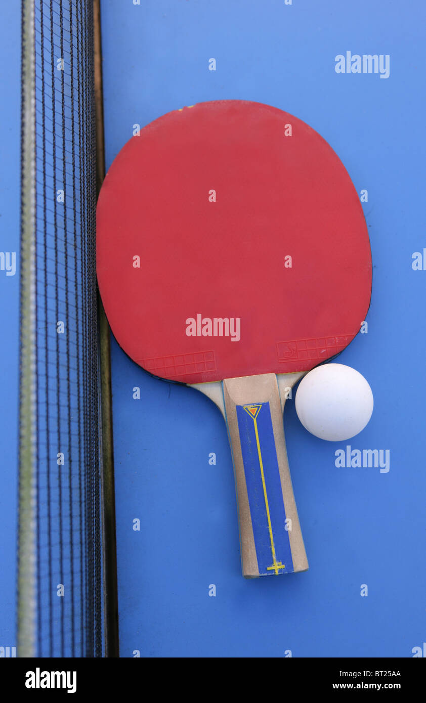 Table tennis bat and ball Stock Photo Alamy
