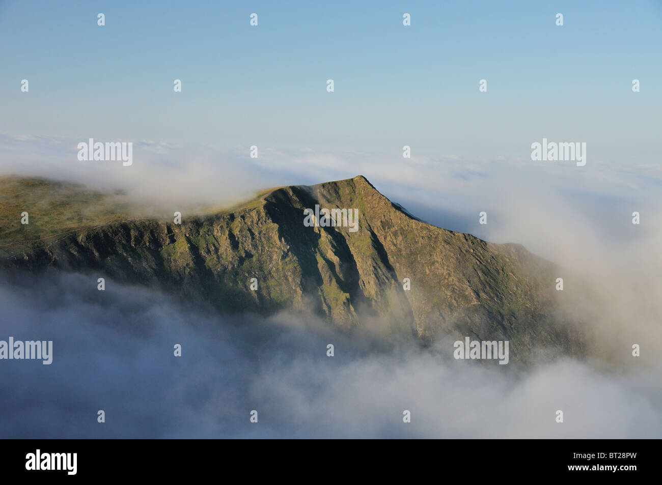 Hopegill Head above a temperature inversion in the English Lake District Stock Photo