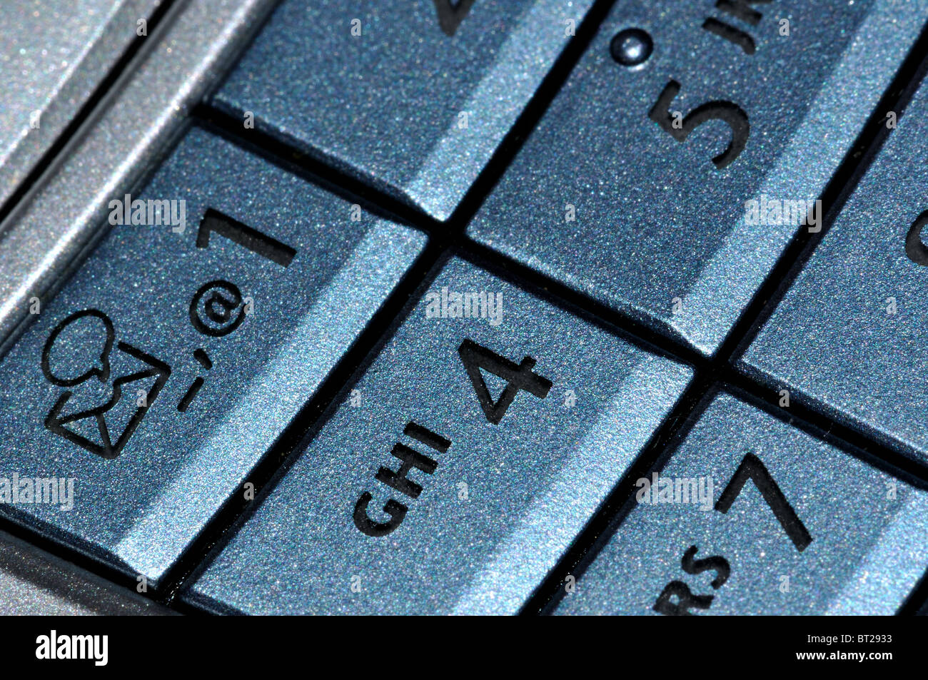 Mobile phone blue keyboard close view Stock Photo Alamy