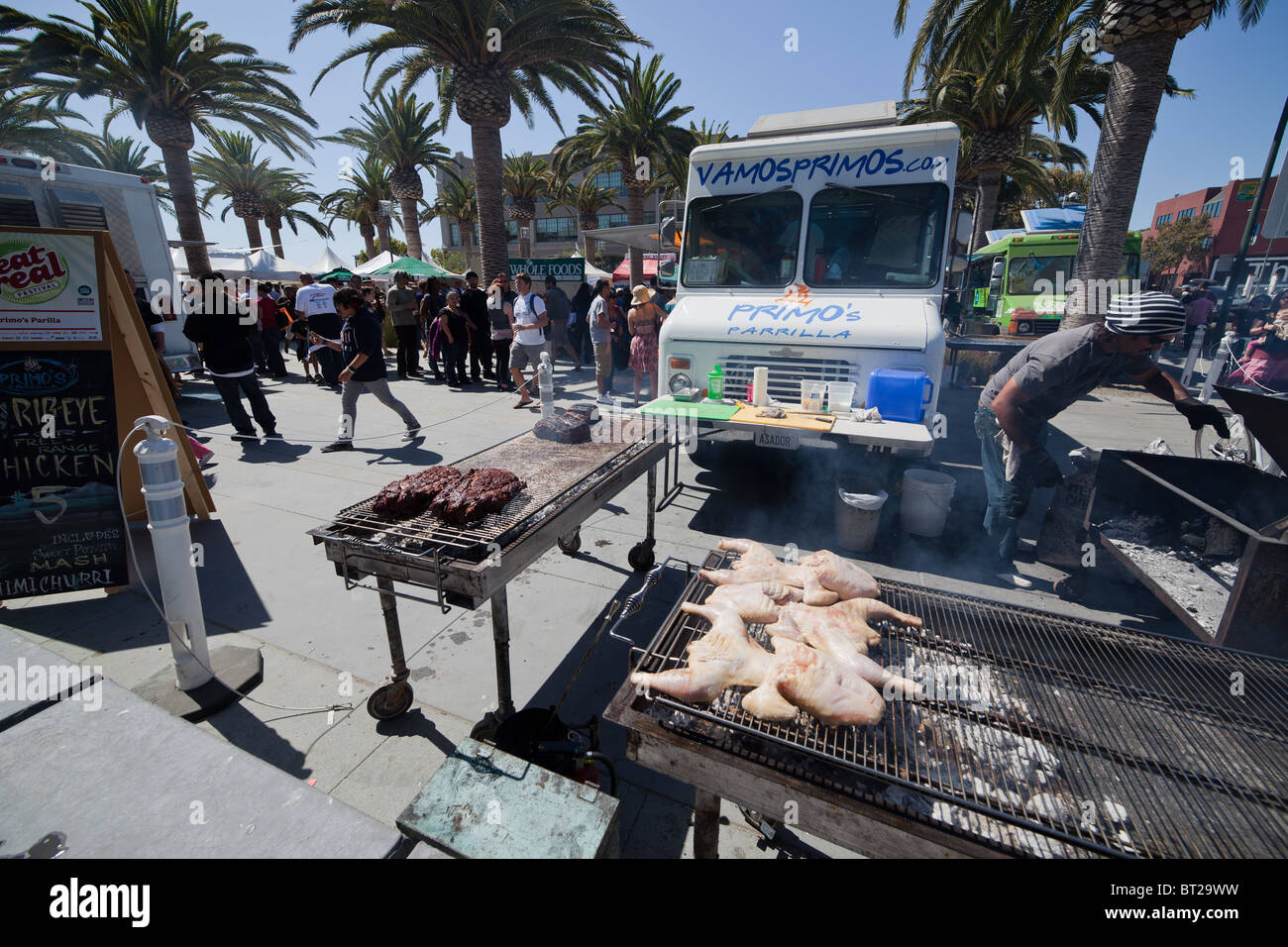 Overhead view of the annual Eat Real Food Festival in Oakland's Jack
