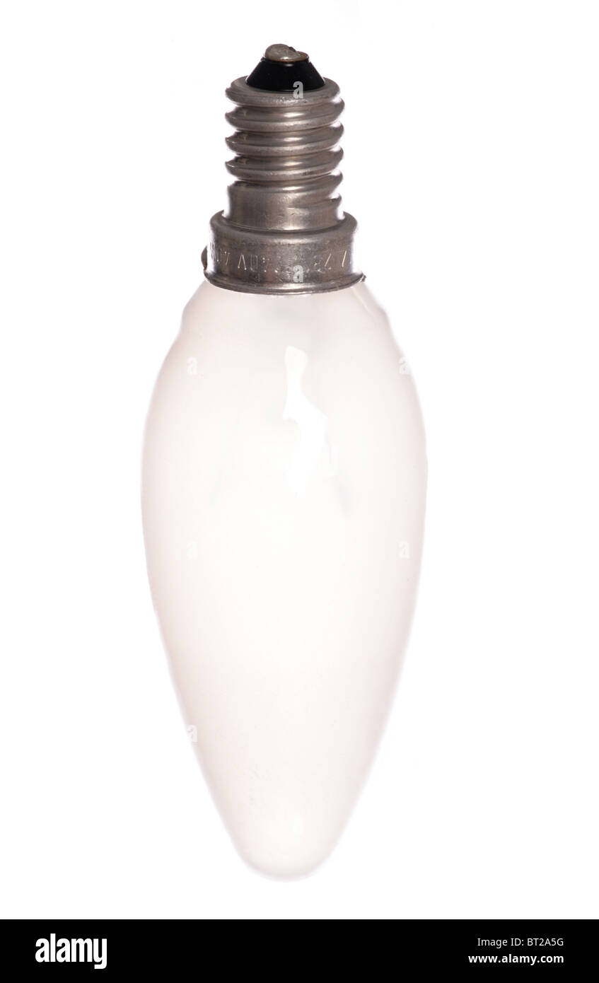 Candle Light bulb studio cutout Stock Photo