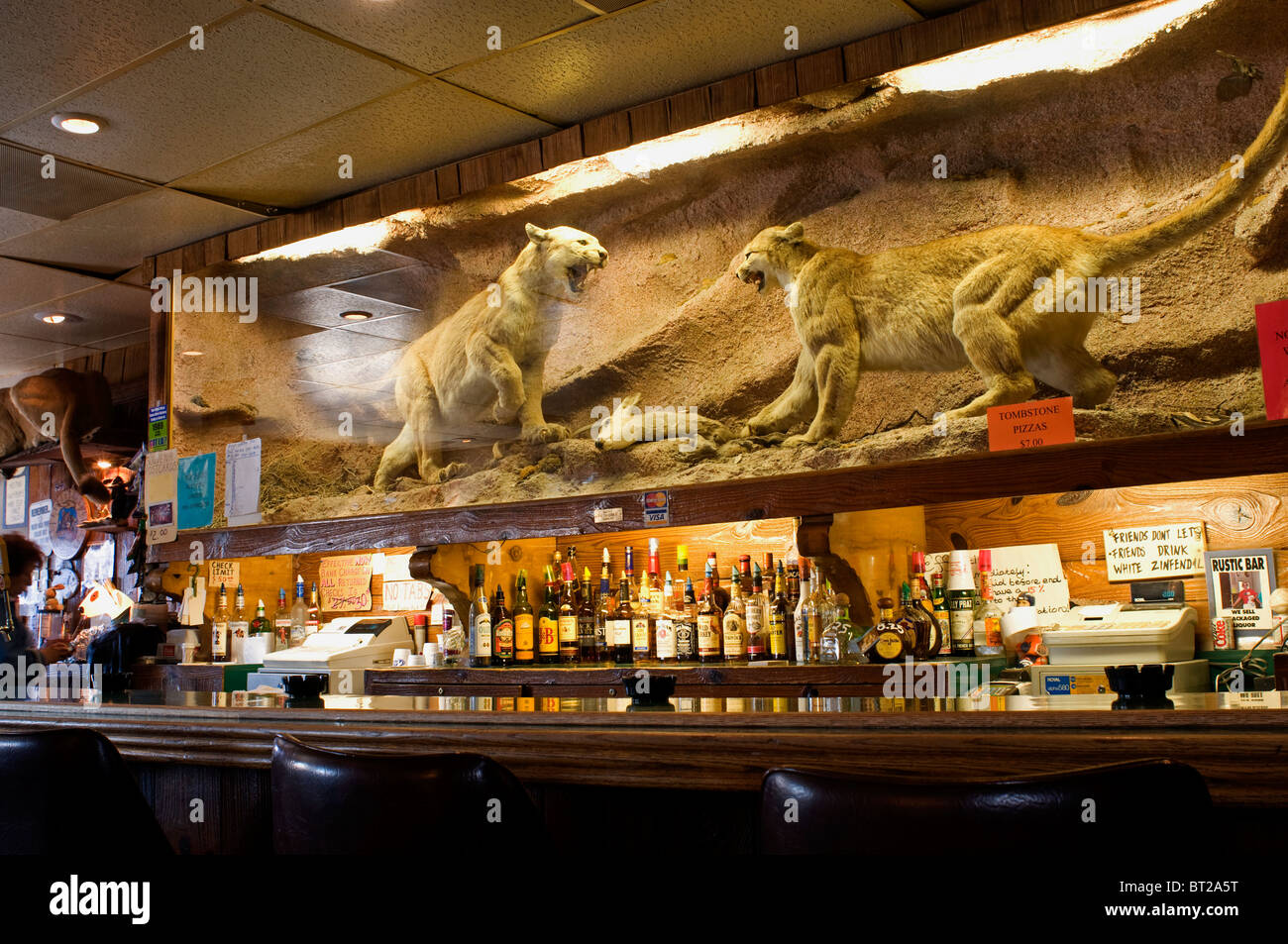 Interior of Rustic Bar Tavern in Saratoga Wyoming Stock Photo Alamy