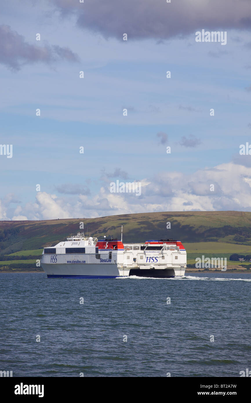 Ferry Stena Voyager leaving Stranraer harbour on the Stranraer to Belfast route. Dumfries & Galloway, Scotland. Stock Photo