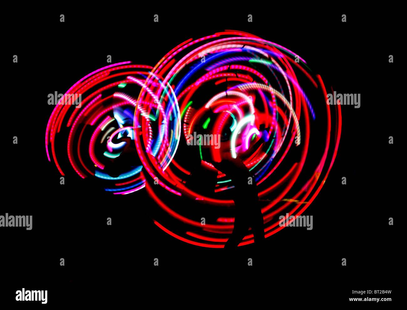Neon dance lights on black background Stock Photo Alamy