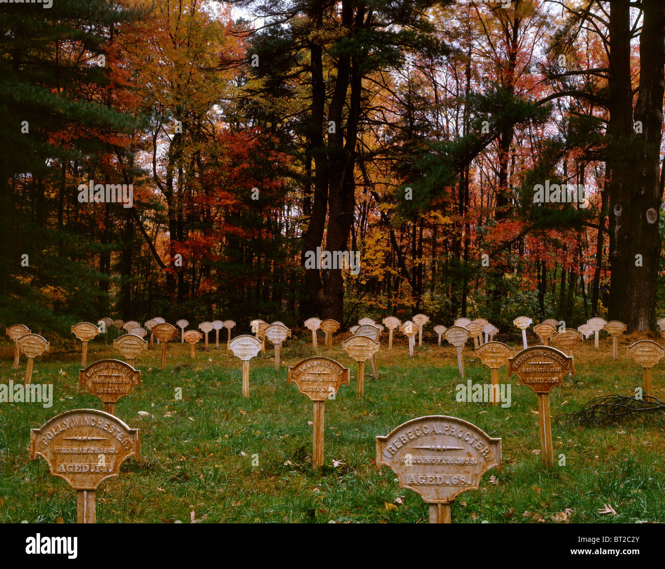 Cemetery at Shaker community Harvard. Stock Photo