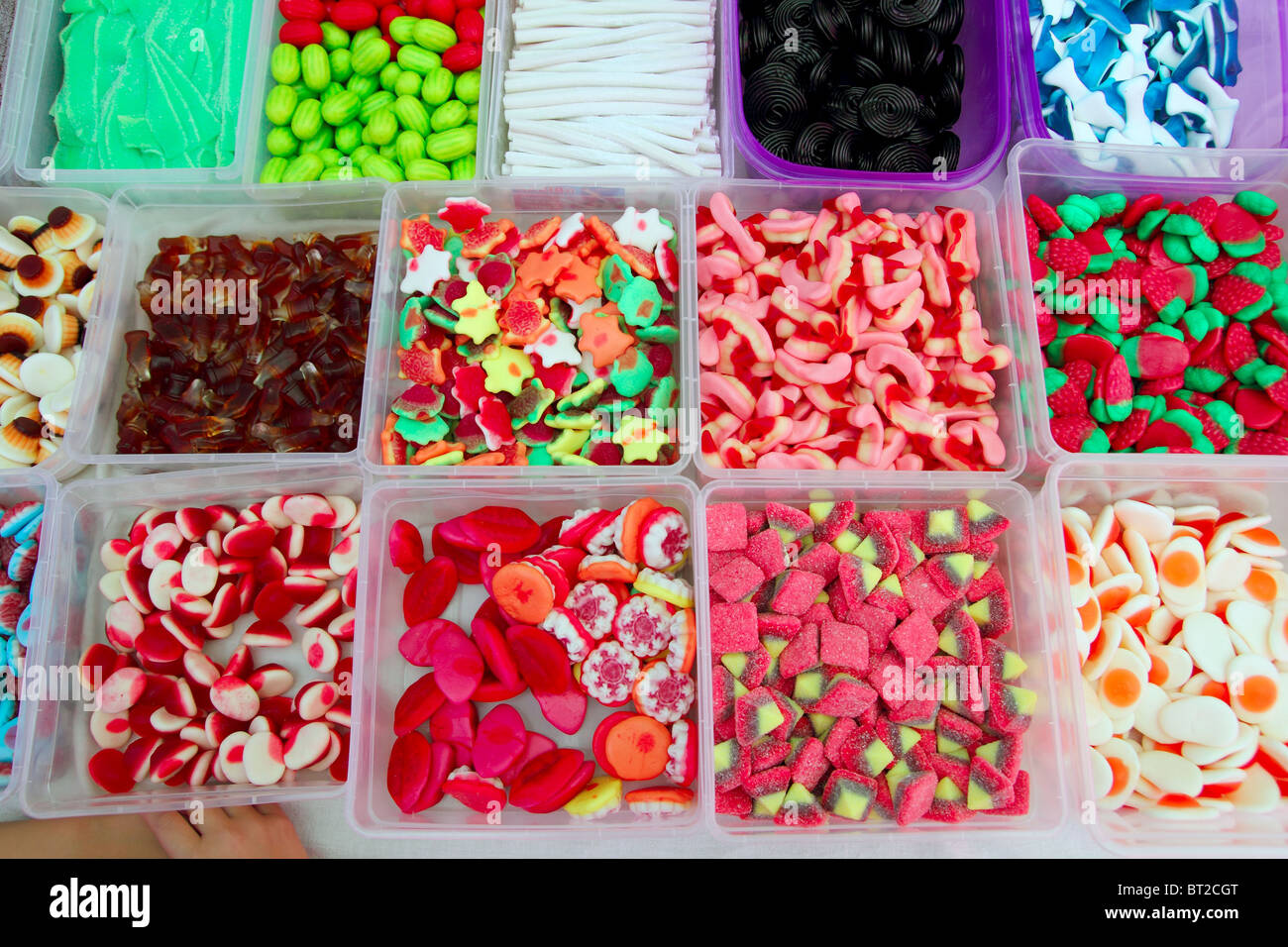 sweet candy junk food children delicious pattern background Stock Photo