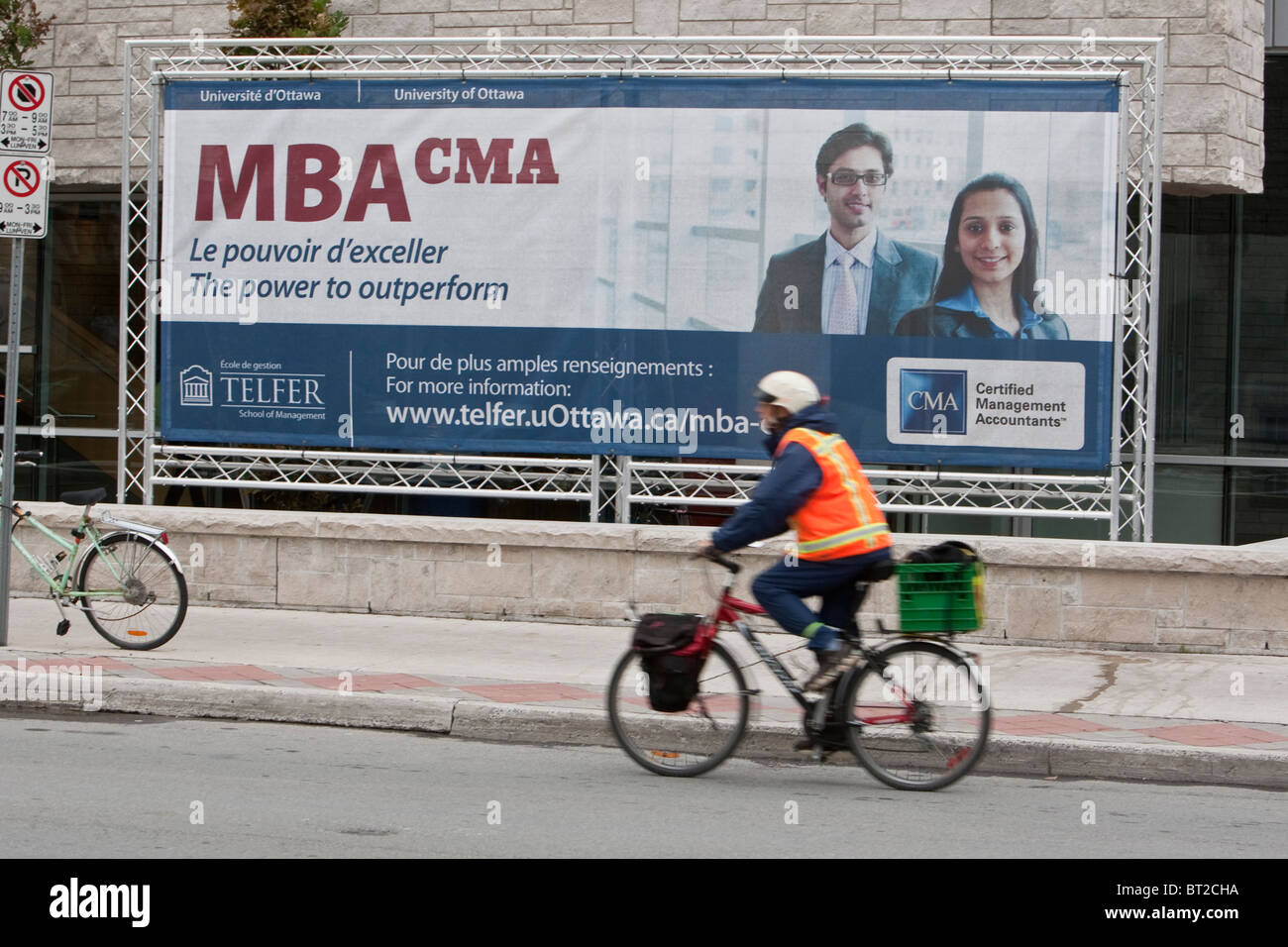 Advertising of the MBC CMA program is is on the University of Ottawa campus in Ottawa Stock Photo