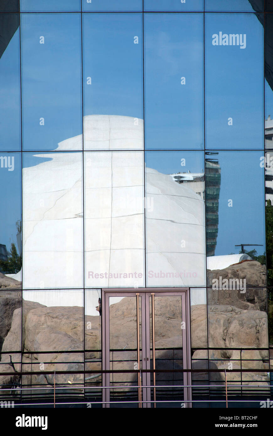 Reflection of the buildings at toe Oceanarium City of the Arts and Sciences Valencia Spain Stock Photo