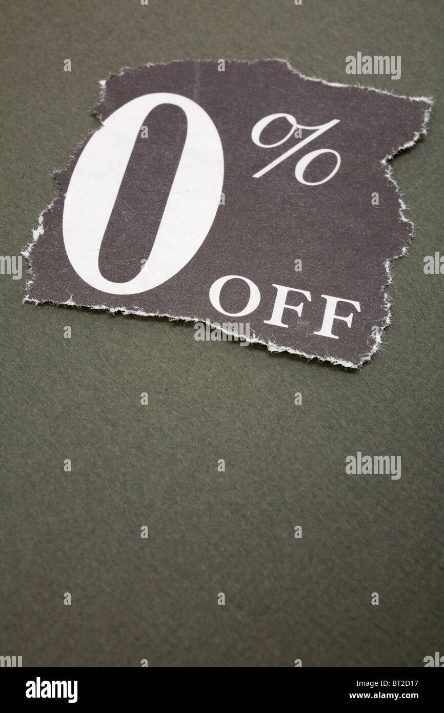 zero percent off, concept of sale, marketing Stock Photo