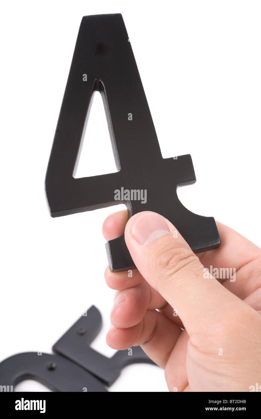 number 4 with white background Stock Photo
