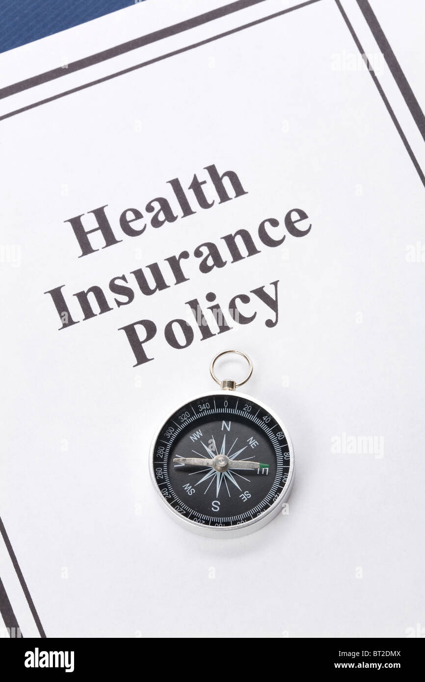 Document of Health Insurance Policy for background Stock Photo