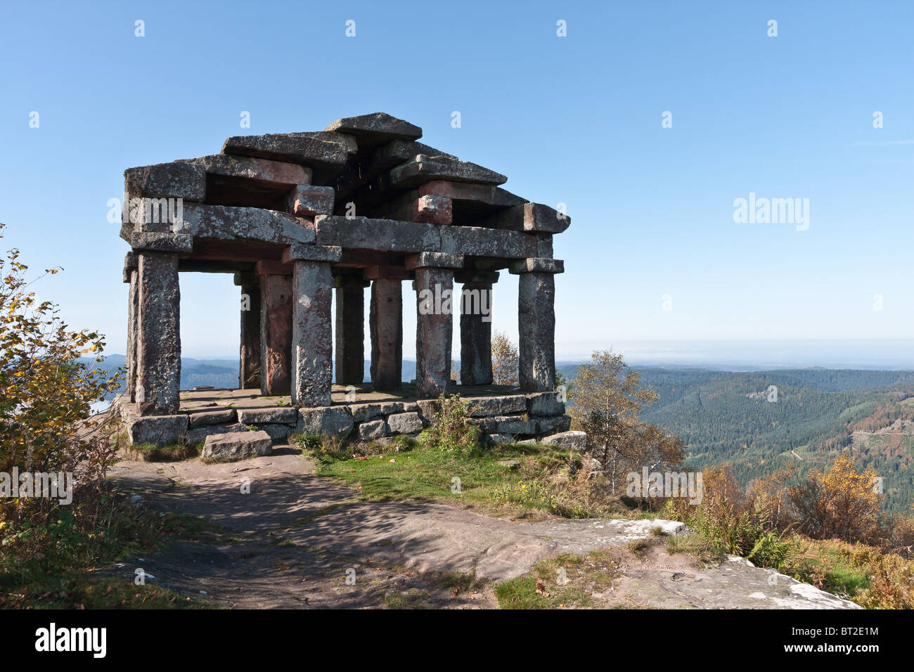Temple on Mt Donon, Saverne, France. Stock Photo