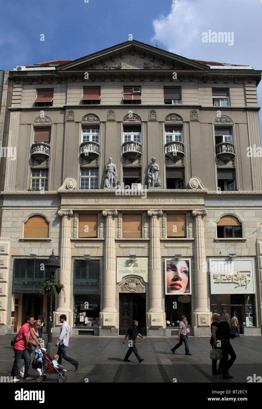 Serbia, Belgrade, Knez Mihailova Street, people, shops, architecture, Stock Photo