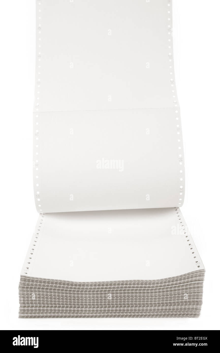 Perforated Computer Paper for background Stock Photo Alamy