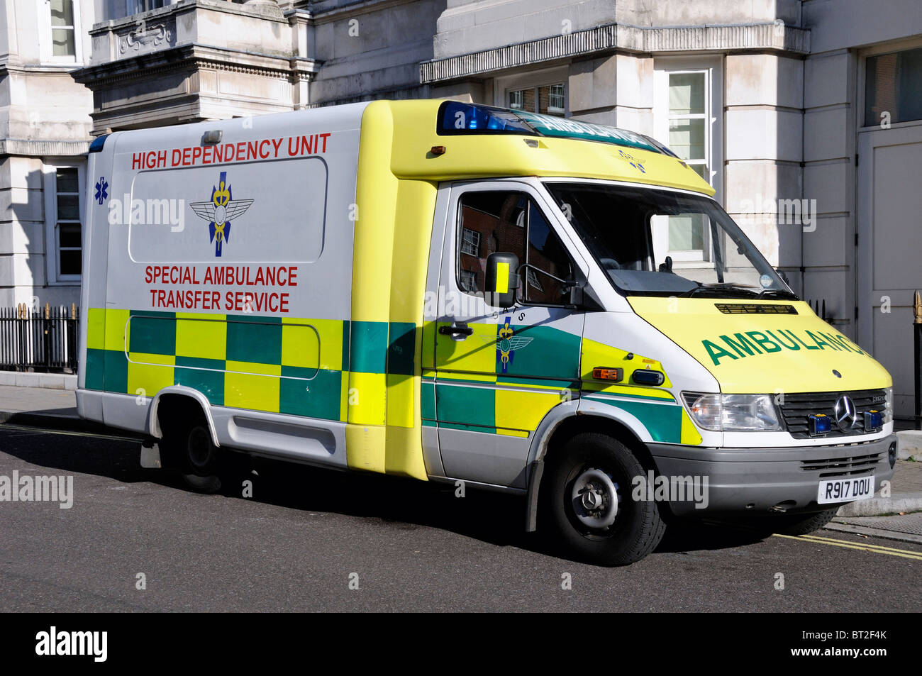 High Dependency Unit Special Ambulance Transfer Service outside The Heart Hospital London England UK Stock Photo
