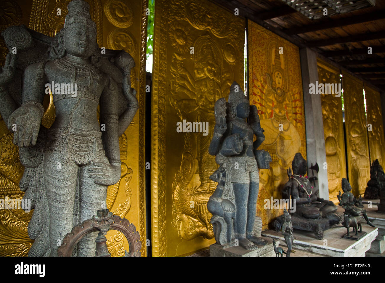 Gangaramaya Temple is situated near Beira Lake  in Colombo. Stock Photo