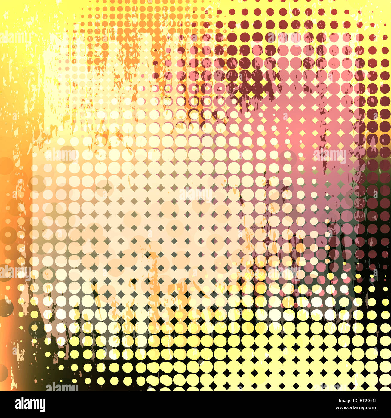 Abstract background design of halftone dots and grunge Stock Photo