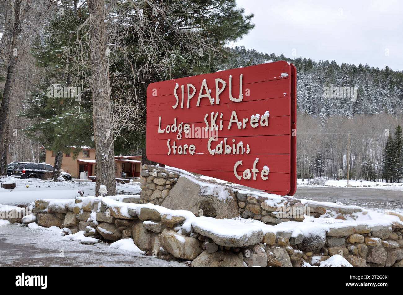 Sipapu Lodge, New Mexico in winter, USA Stock Photo Alamy
