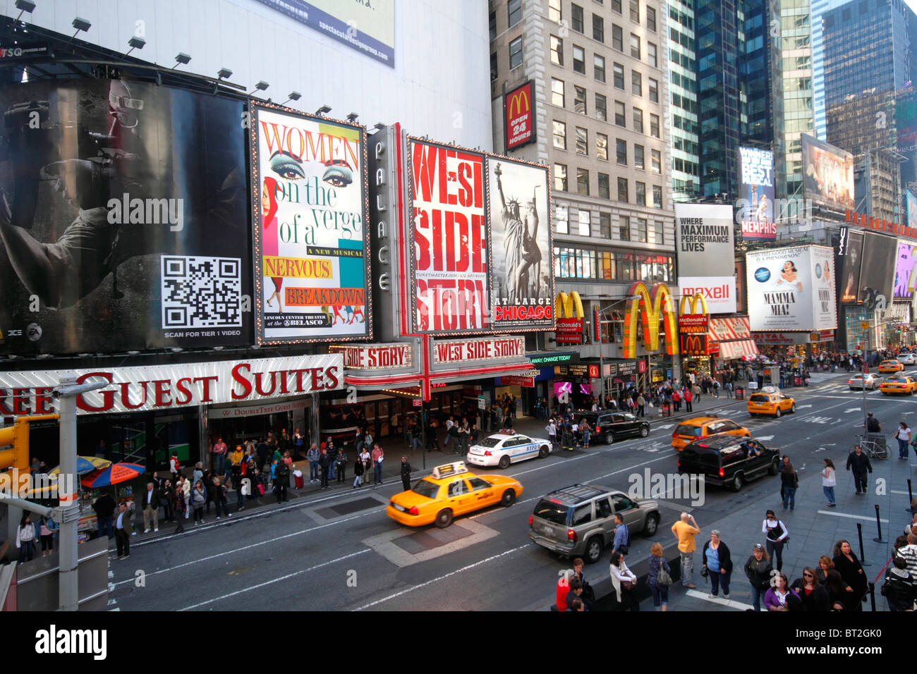 Pedestrians and traffic near Times Square - New York City Stock Photo ...