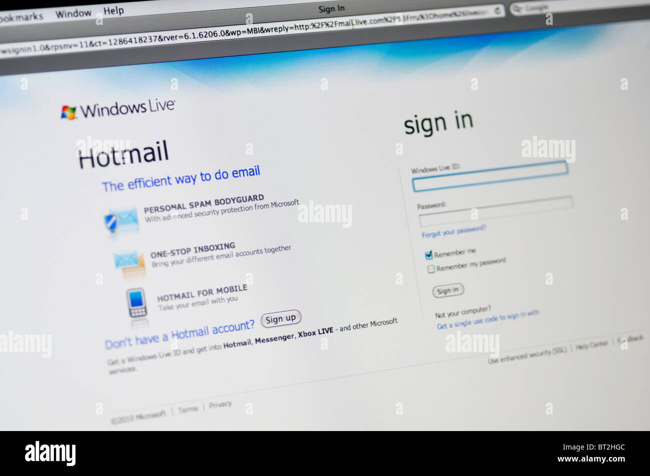 Hotmail Login Page