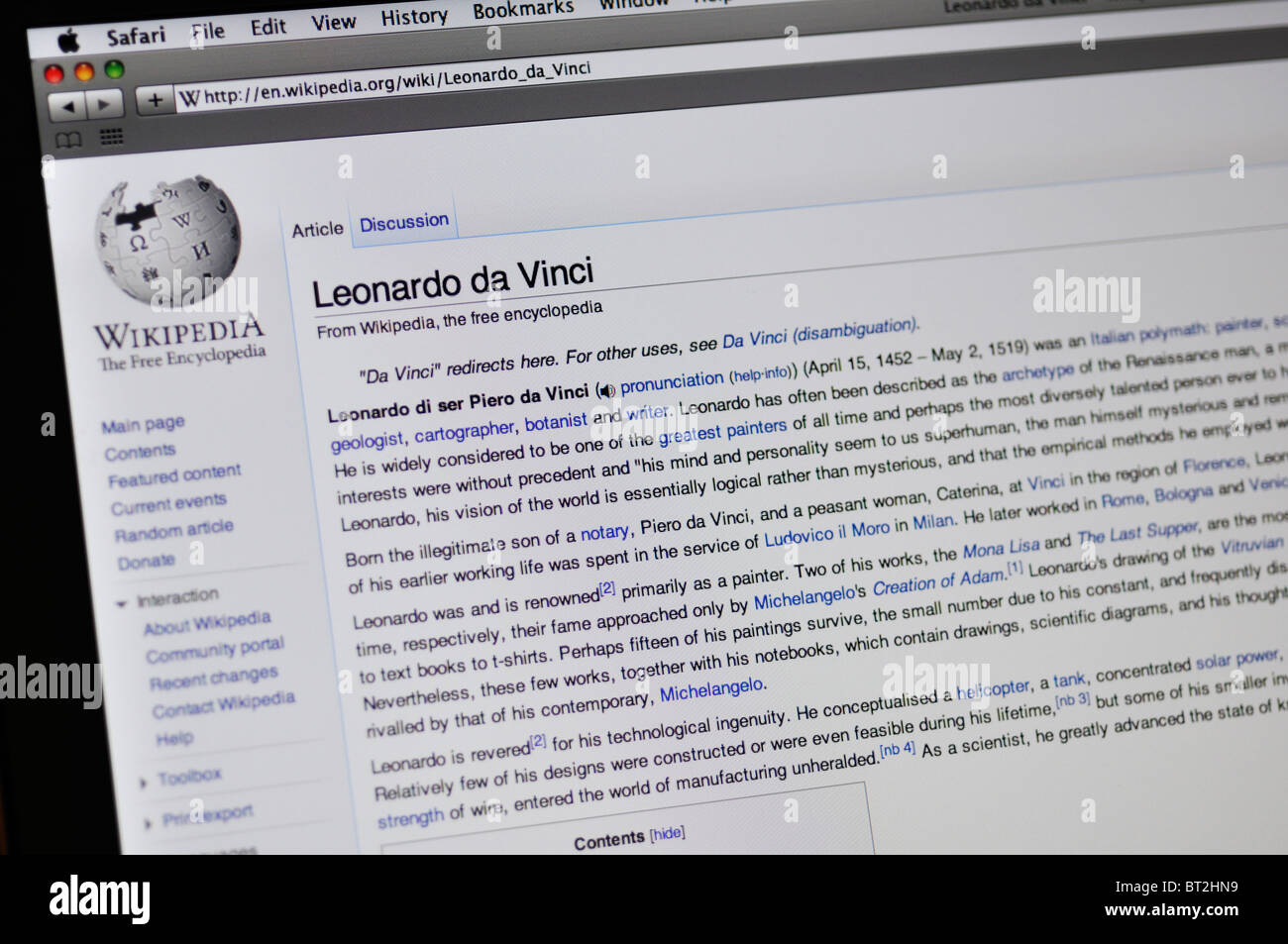 Wikipedia website Stock Photo