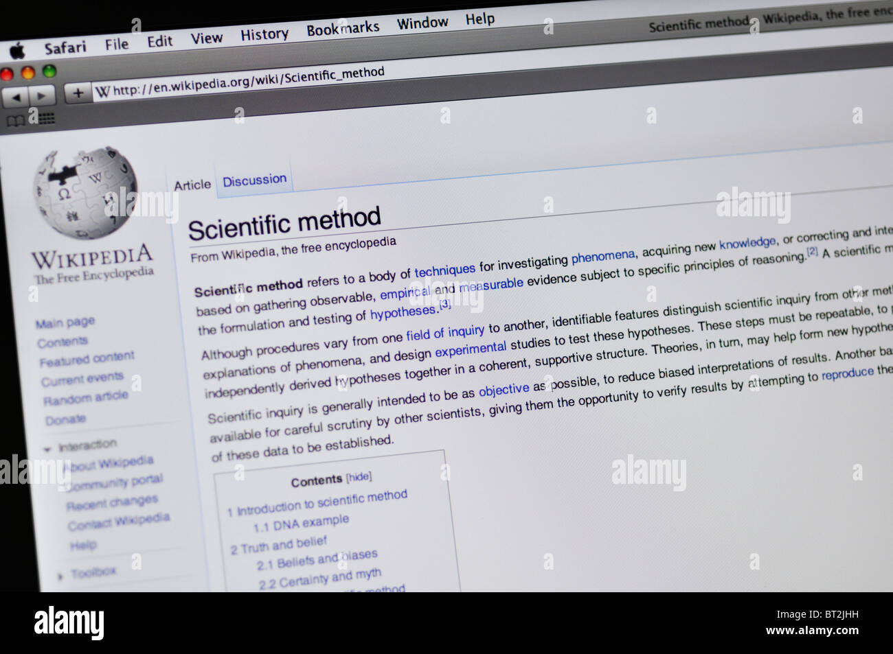 Wikipedia website Stock Photo