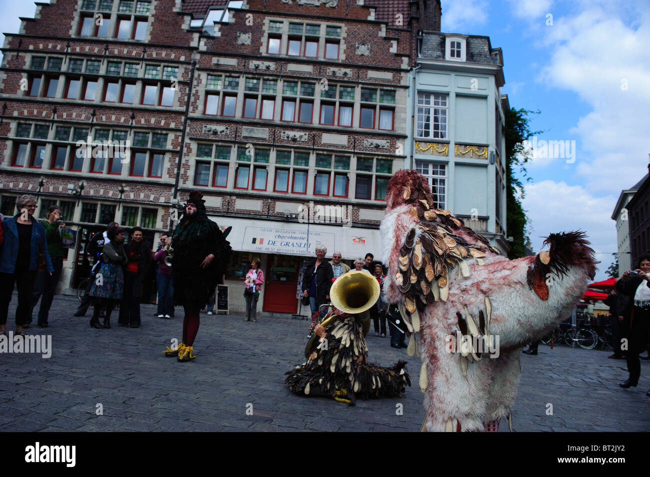 Street Performers in Gent, Belgium Stock Photo