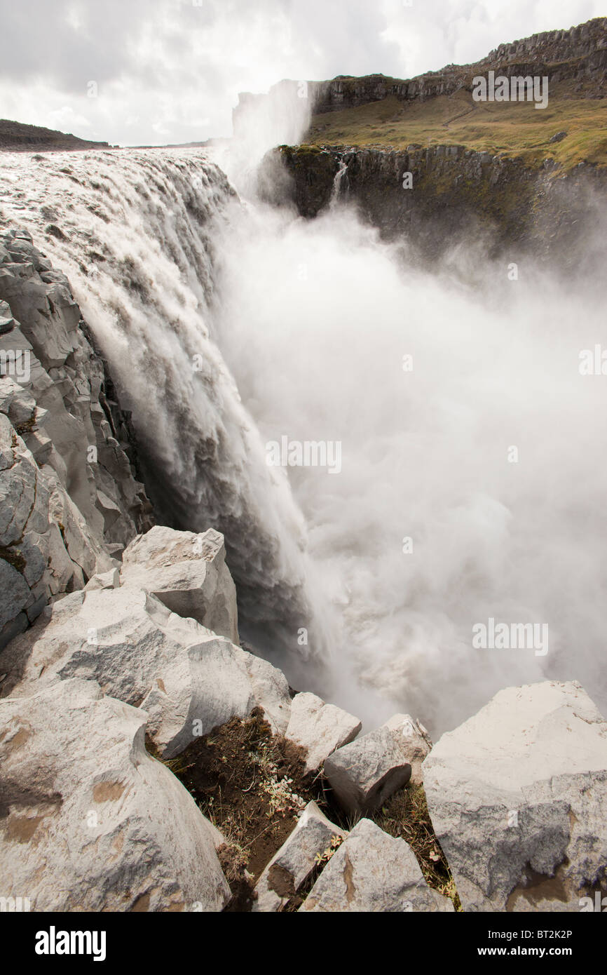 Dettifoss waterfall, the largest in Europe by volume, with a drop of 47 metres Stock Photo Alamy