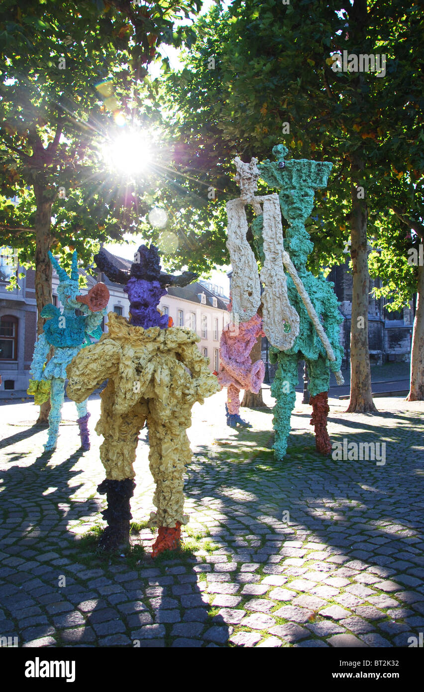 sculpture of carnival musical band at Vrijthof Square Maastricht Netherlands Stock Photo