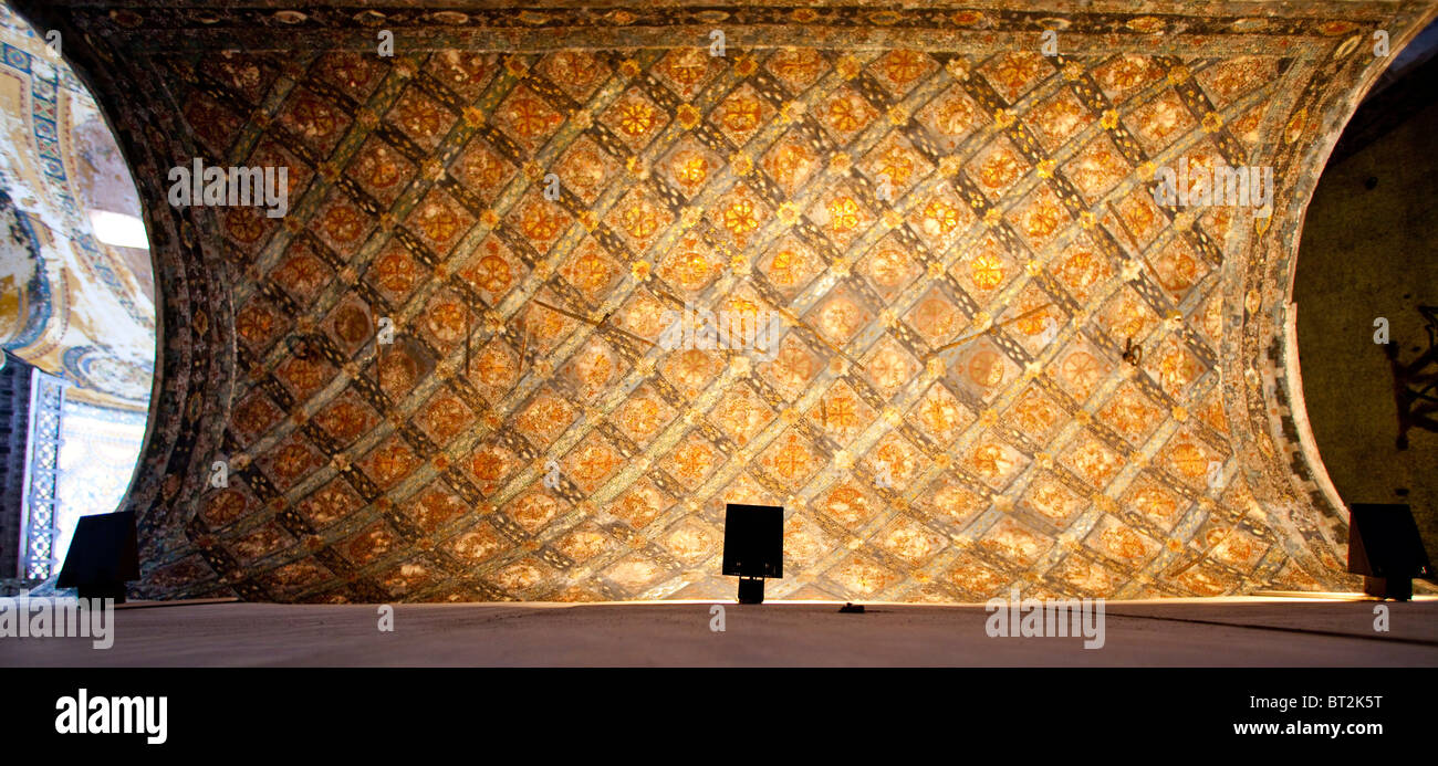 oldest mosaic Ceiling 13th c  Hagia Sophia (Aya Sophia) (Ste Sophia) Church Mosque now Museum in Istanbul Turkey.  100825 Turkey Stock Photo