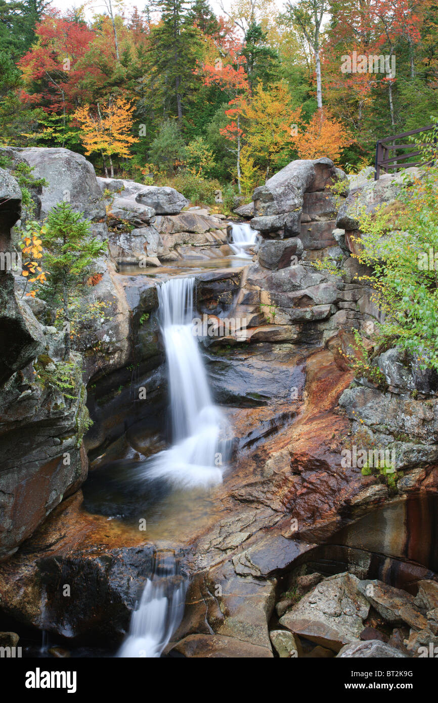 Grafton Notch State Park - Screw Auger Falls during the autumn months in Newry, Maine USA Stock Photo