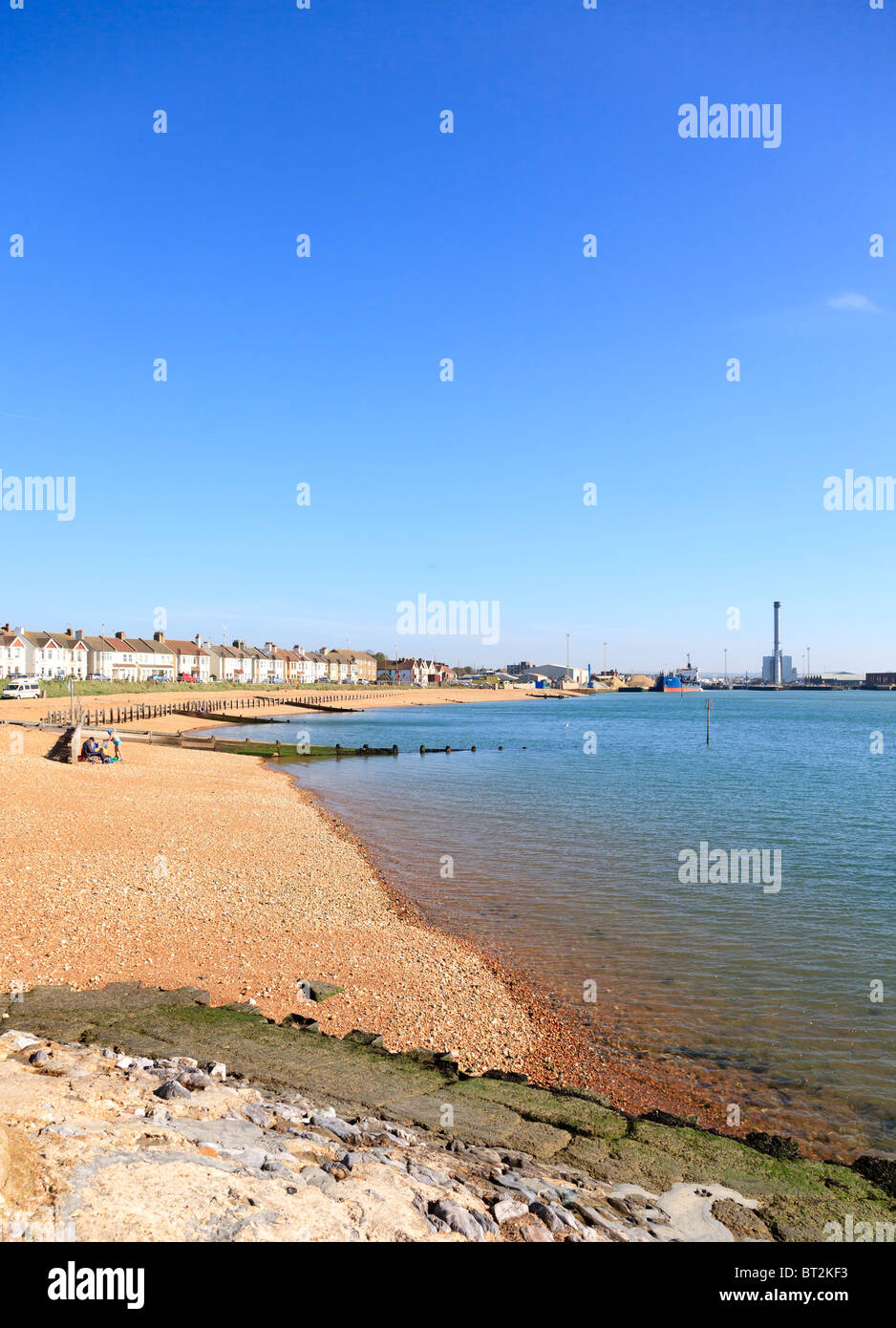 The beach at Shoreham Harbour entrance Stock Photo Alamy