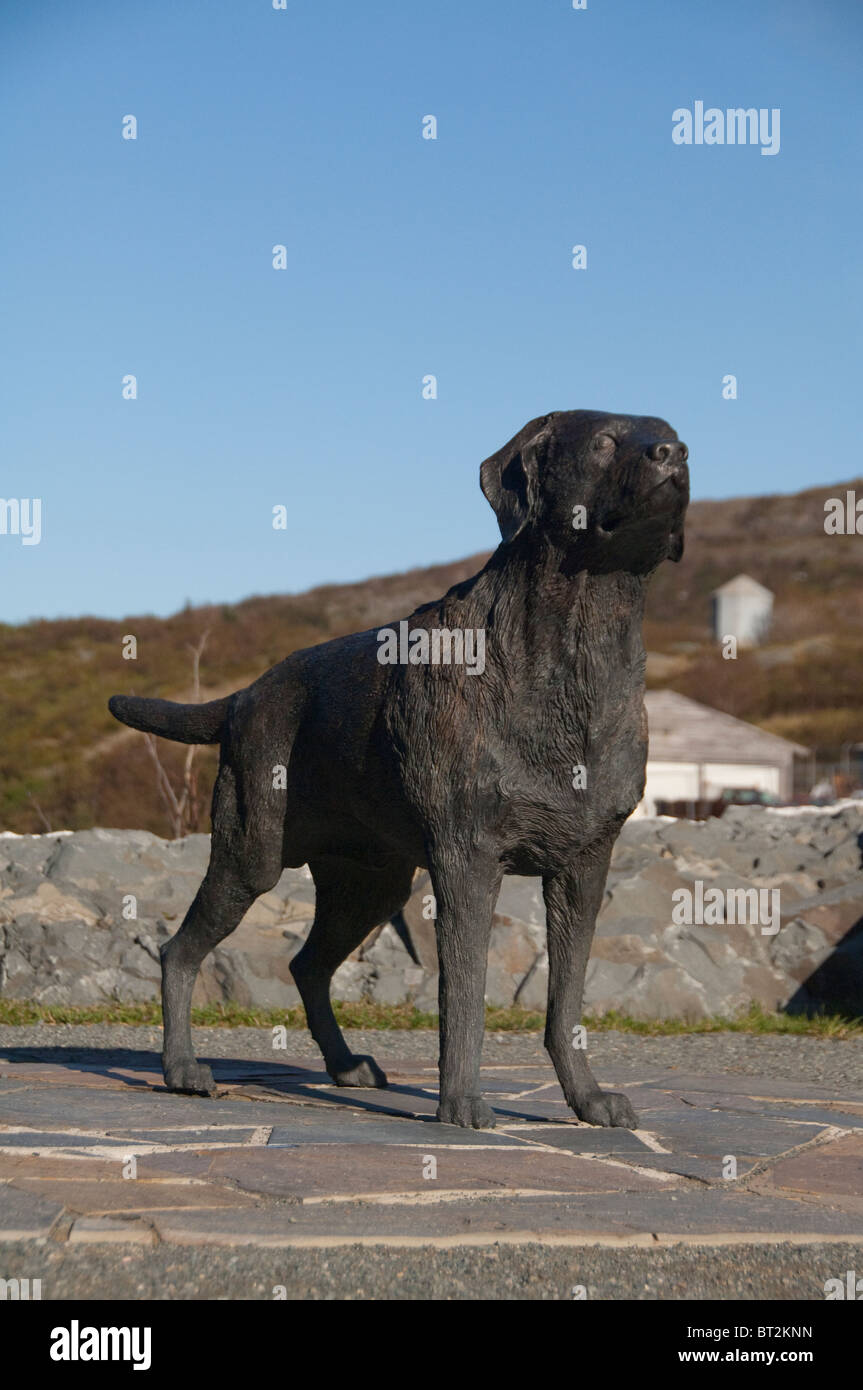 Canada, Newfoundland and Labrador, St. John's. Statue of famous dog breed native to the area. Stock Photo