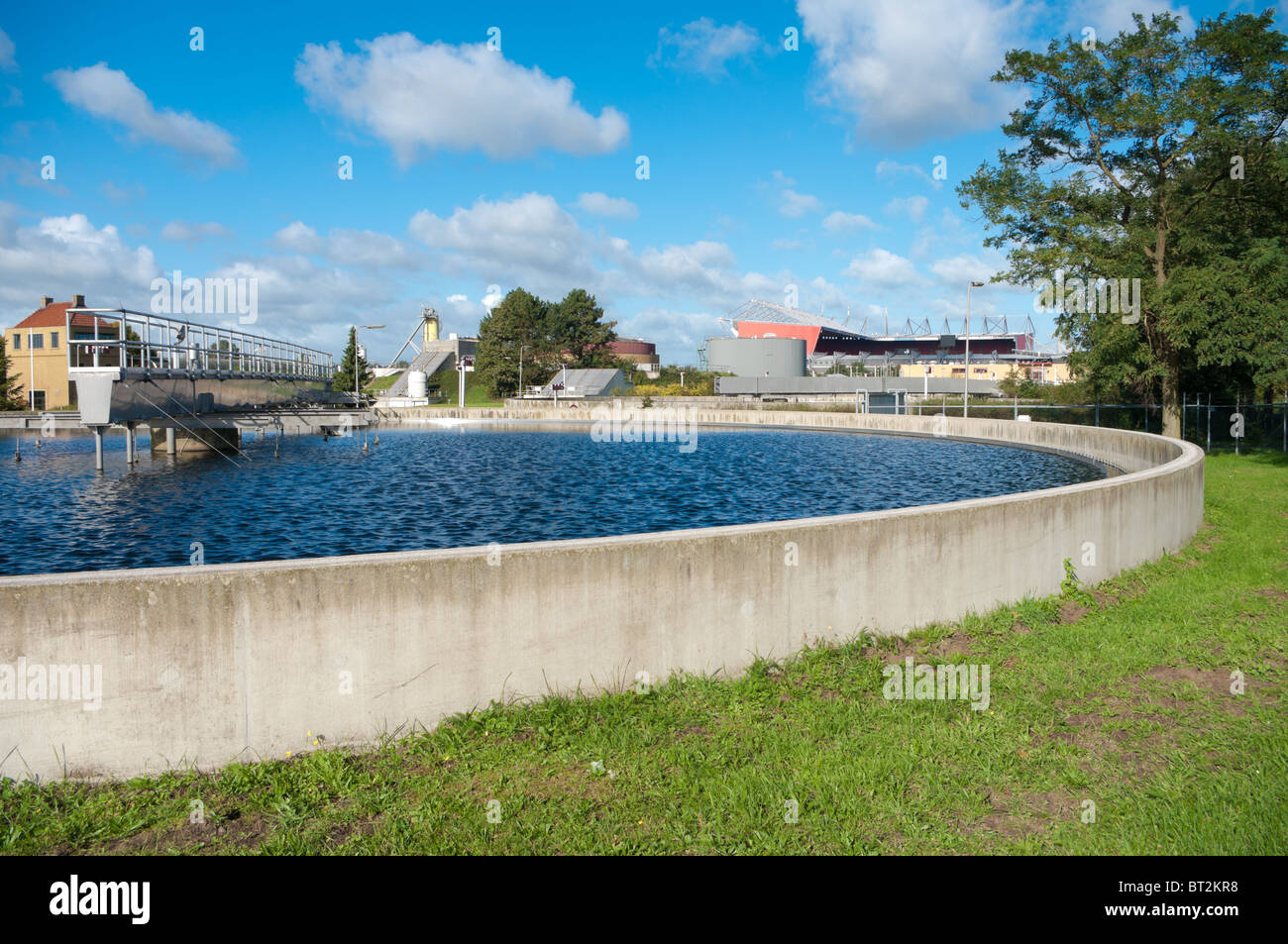 part of a basin of a waste water treatment facility in netherlands Stock Photo Alamy