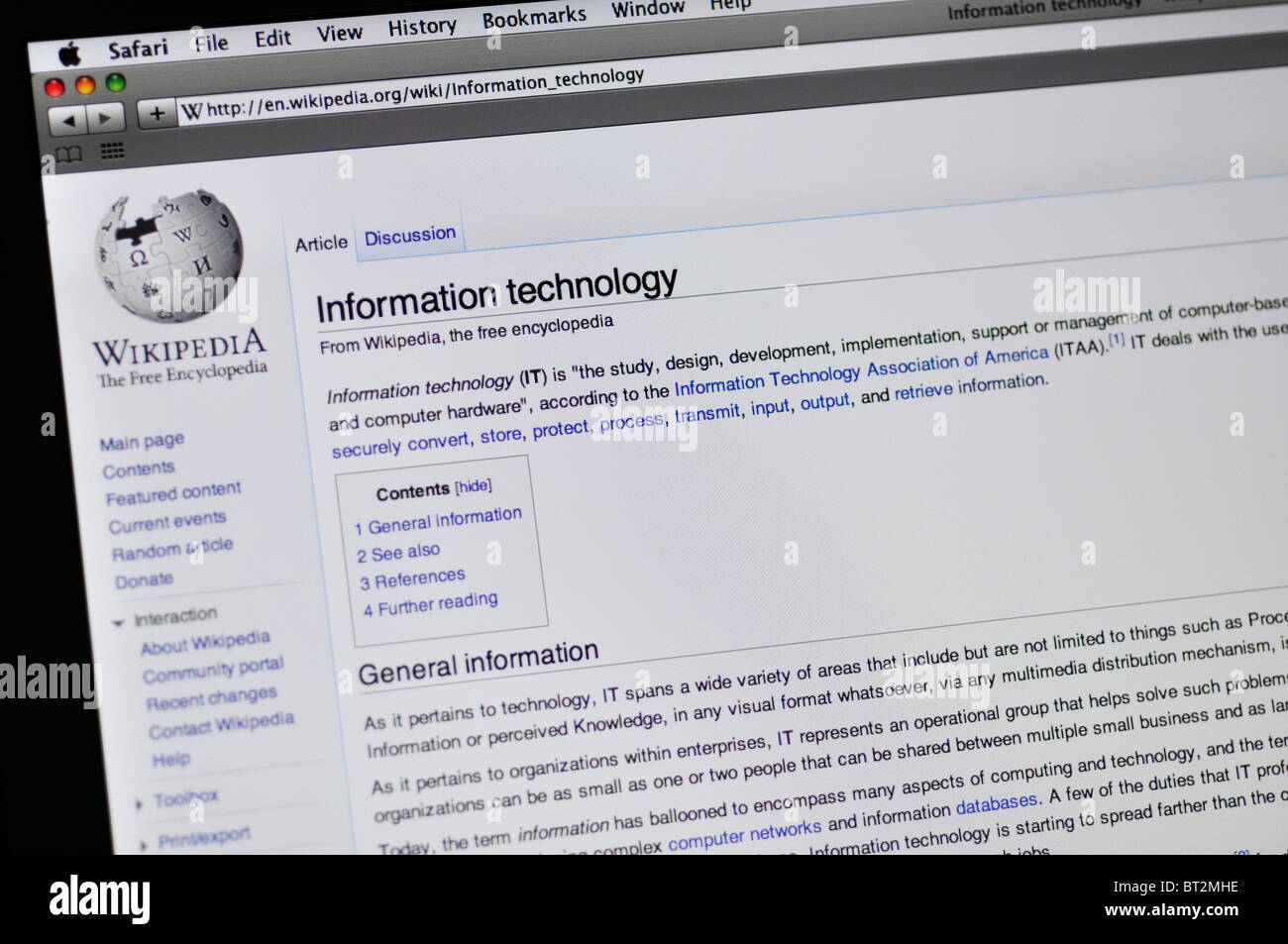 Wikipedia website Stock Photo