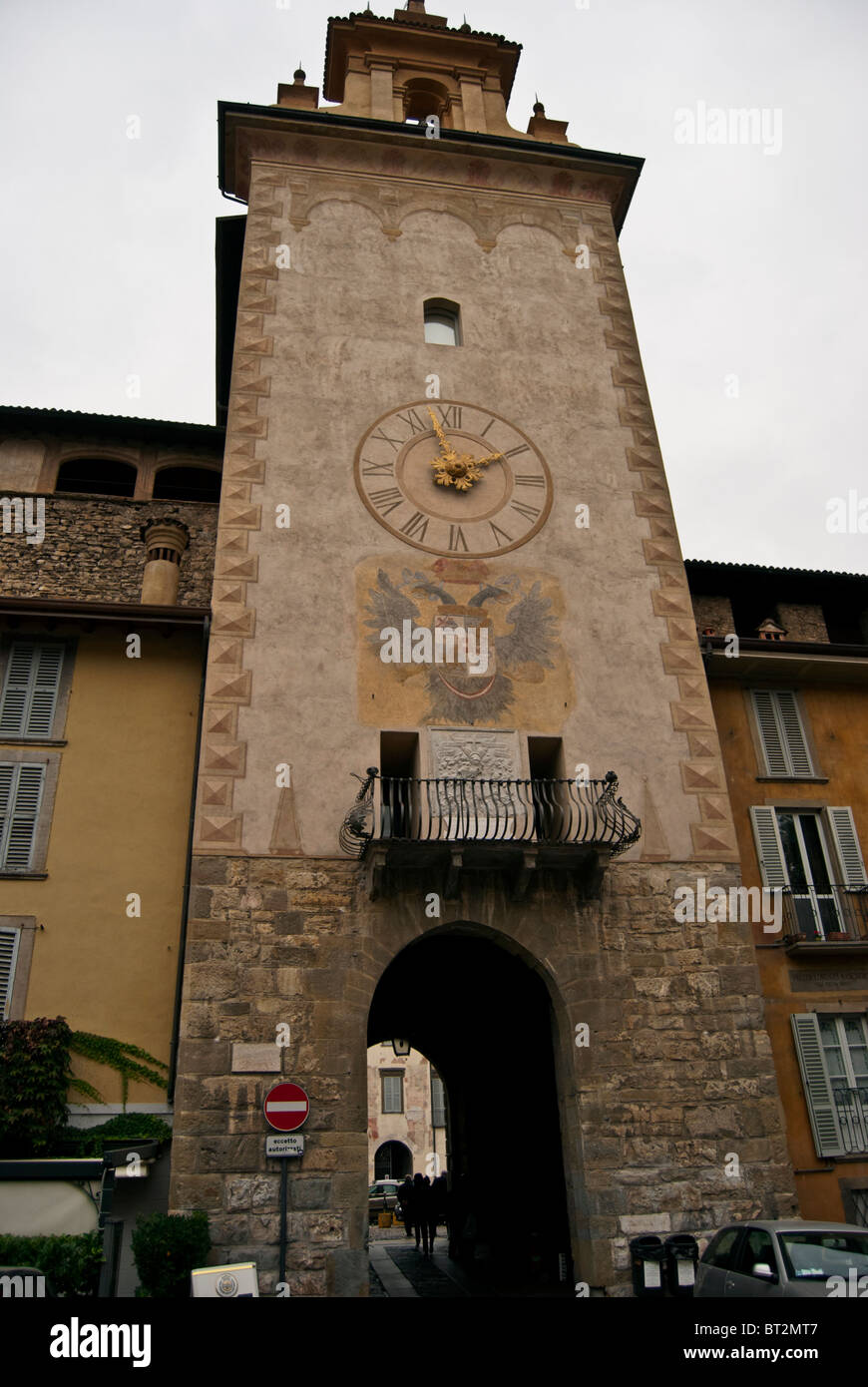 tower of campanella, Bergamo alta, Italy Stock Photo