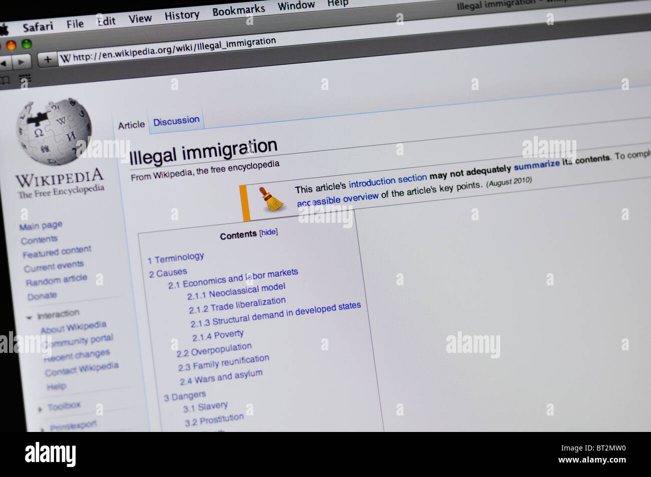 Wikipedia website Stock Photo