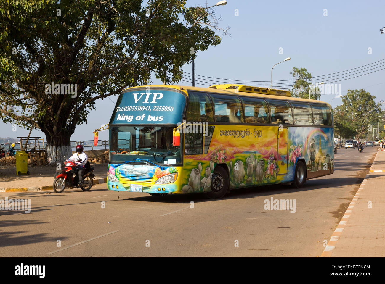 VIP Bus Vientiane Laos Stock Photo