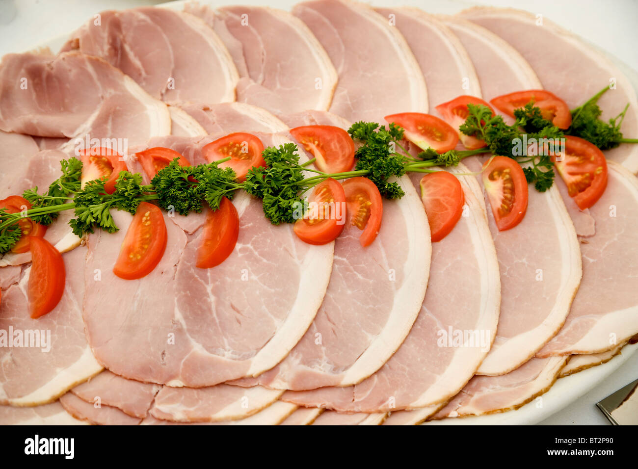 Sliced Ham at a Buffet Stock Photo Alamy