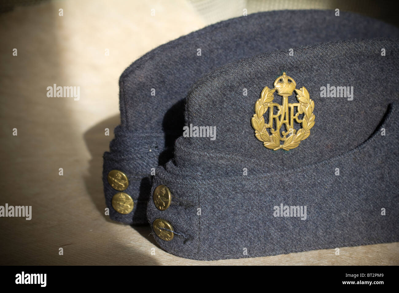 RAF Insignia, from WW2 world war 2 world war II on Beret cap hat Stock Photo