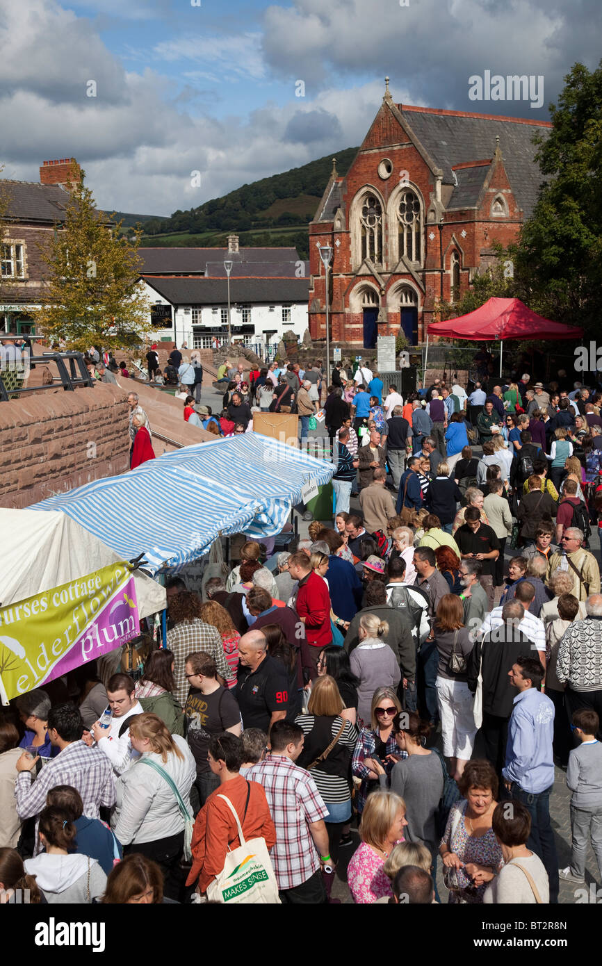 Crowds at Abergavenny Food Festival Wales UK Stock Photo